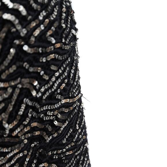 Alice + Olivia Holiday New Year's Eve Black Sequin Cowl Back Mini Dress Size 4 - Picture 7 of 11